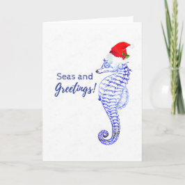 Seepferd Nautic Theme Holiday Card Feiertagskarte