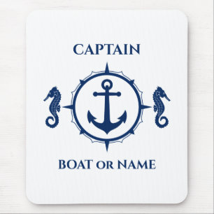 Seepferd Nautical Anchor Captain Boat oder Name Na Mousepad
