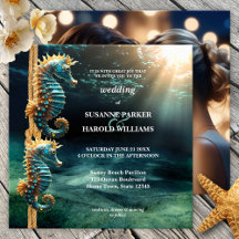 Seepferd Nautical Ocean Foto Hochzeit