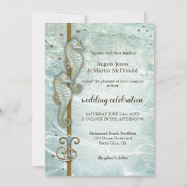 Seepferd Nautical Ocean Wedding Einladung