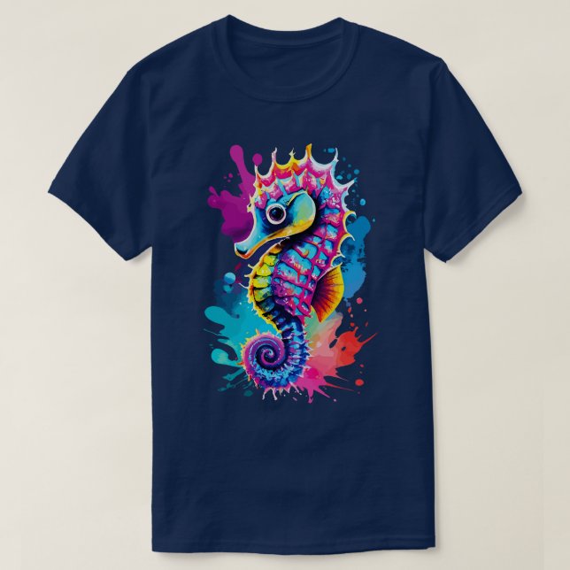 Seepferd Niedliches Seepferd Hippocampus T-Shirt (Design vorne)