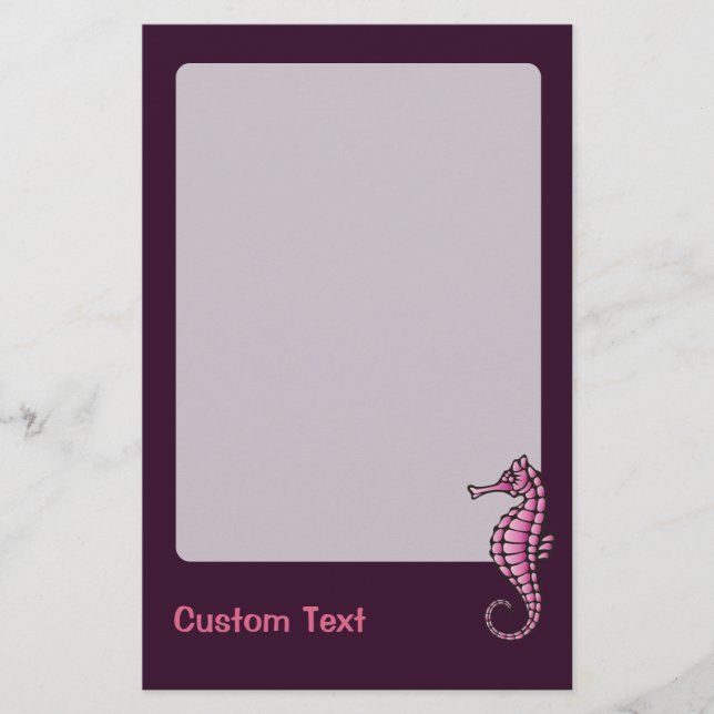 Seepferd Pink Briefpapier (Vorderseite)