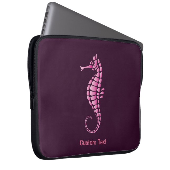 Seepferd Pink Laptopschutzhülle (Vorne Rechts)