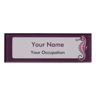 Seepferd Pink Namenschild