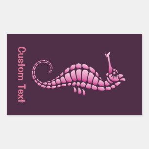Seepferd Pink Rechteckiger Aufkleber