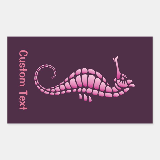 Seepferd Pink Rechteckiger Aufkleber (Vorderseite)