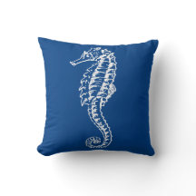 Seepferd Reversible Throw Kissen