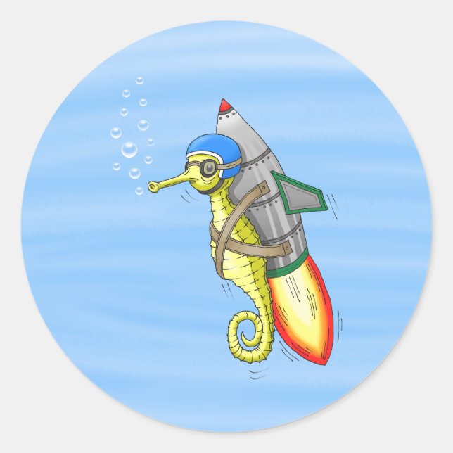 Seepferd Runder Aufkleber (Vorderseite)