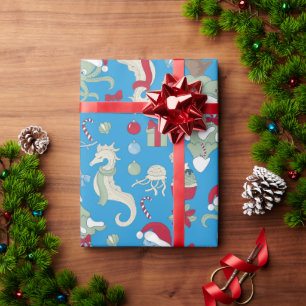 Seepferd santa octopus qualle geschenkpapier