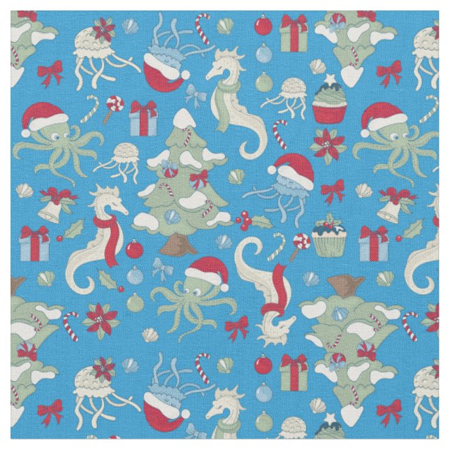 Seepferd santa octopus qualle stoff (Nahaufnahme)