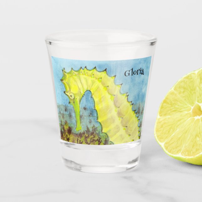 Seepferd Schnapsglas (Vorderseite)