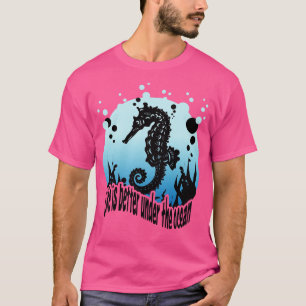 Seepferd Scuba Tauchen Schnorcheln Meeresleben Bio T-Shirt