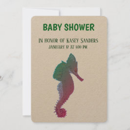 Seepferd, Sea Life Baby Dusche Einladungskarte