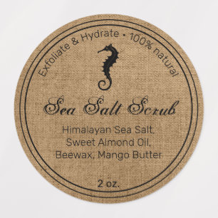 Seepferd Sea Salt Scrub Etiketten