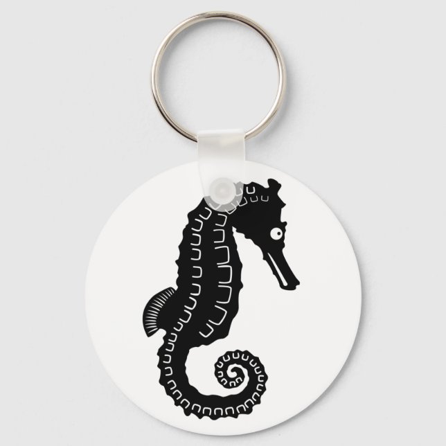 Seepferd Silhouette Schlüsselanhänger (Vorderseite)