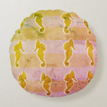 Seepferd SommerPattern Rundkissen