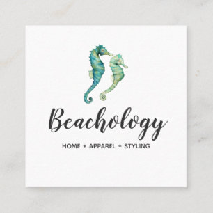 Seepferd Square Business Card Quadratische Visitenkarte