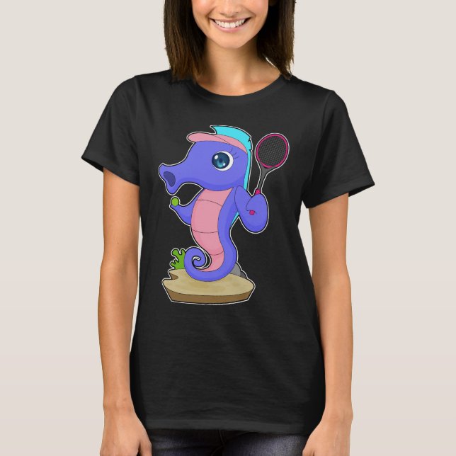 Seepferd Tennis Tennis Sportplatz T-Shirt (Vorderseite)