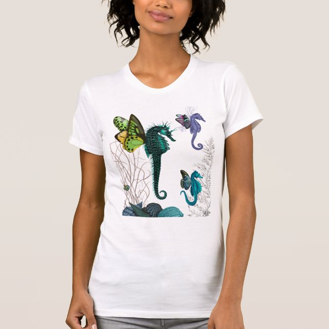 Seepferd Trio mit Flügeln T-Shirt (Vorderseite)