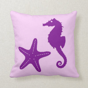 Seepferd u. Starfish - Amethyst und Orchidee Kissen