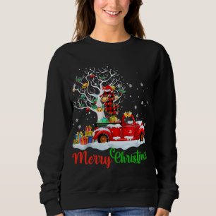 Seepferd über Red Truck Weihnachten Pajama Funny X Sweatshirt