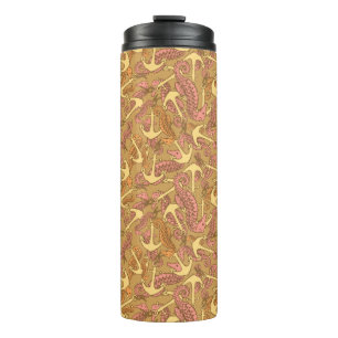 Seepferd und Ankermuster Thermosbecher