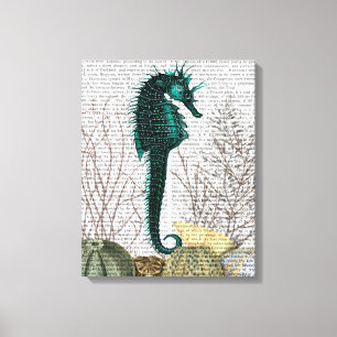 Seepferd- und Meeresurchins Leinwanddruck