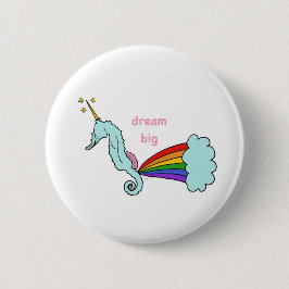 Seepferd-Unicorn-Traumschaltfläche Button