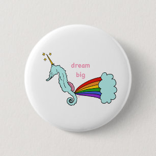 Seepferd-Unicorn-Traumschaltfläche Button