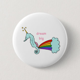 Seepferd-Unicorn-Traumschaltfläche Button