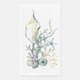 Seepferd unter dem Meer Wasserfarbe Napkin Serviette