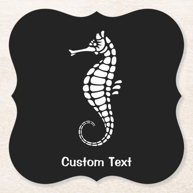 Seepferd White Untersetzer (Vorderseite)