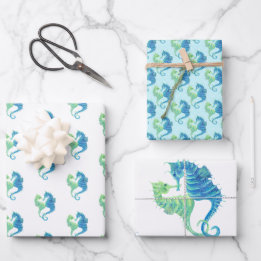 Seepferd Wrapping Paper Geschenkpapier Set