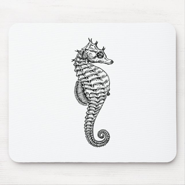 Seepferd - Zeichnend - Seepferd - Leben in der Mar Mousepad (Vorne)