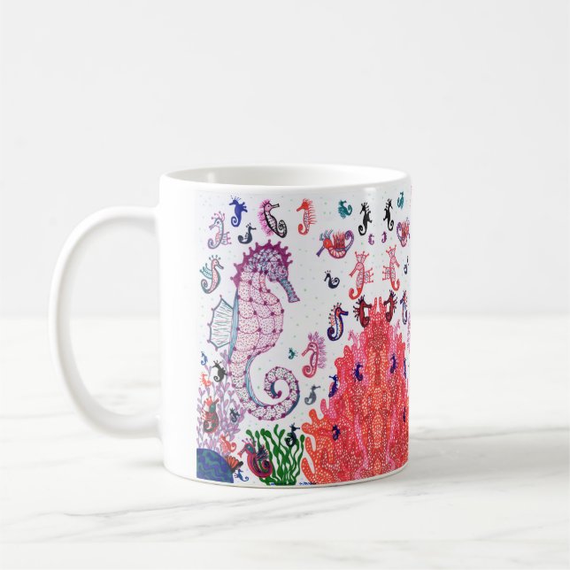 Seepferdchen Design  Kaffeetasse (Links)