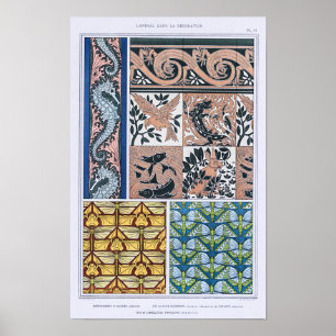 Seepferdchen, Eidechsen, Libellen, Schmetterlinge Poster