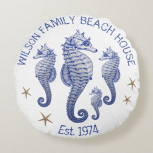 Seepferdchen-Familienname Strandhaus Kissen