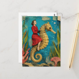 Seepferdchen-Fantasie-Reittier Postkarte