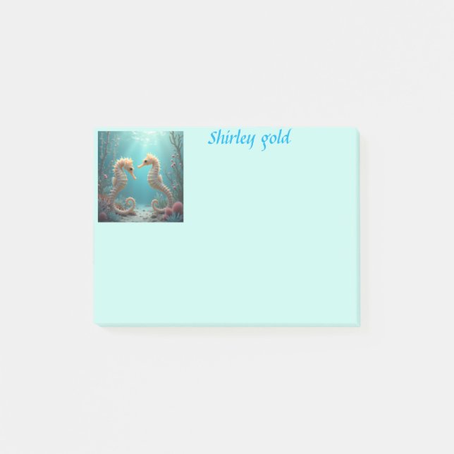 Seepferdchen Freunde Post-it Notiz personalisieren (Vorderseite)