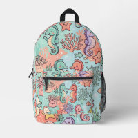 Seepferdchen-Korallenriff-Rucksack – Süßes Muster