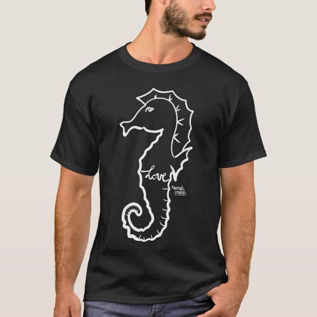 Seepferdchen Liebe Retro T-Shirt (Vorderseite)