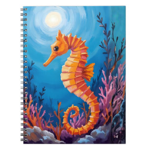 Seepferdchen   Ozeantier Korallenriff Aquarell Notizblock