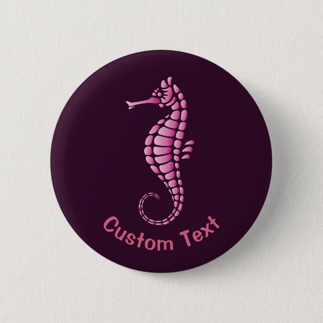 Seepferdchen Rosa Button (Vorderseite)
