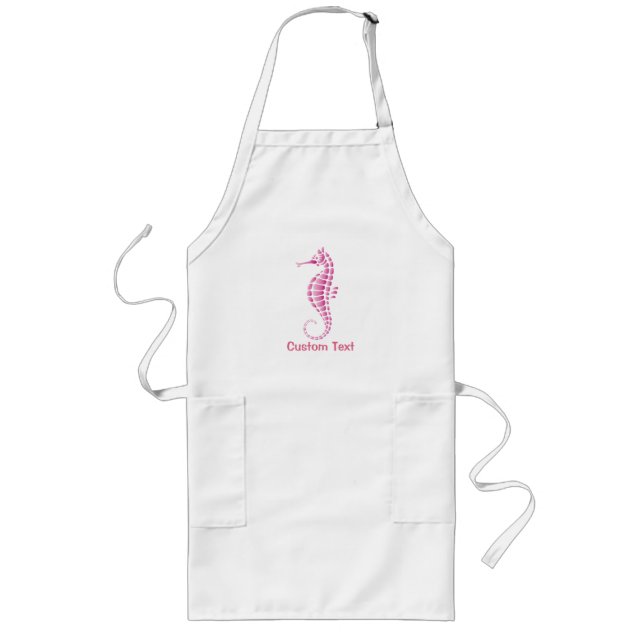 Seepferdchen Rosa Lange Schürze (Vorne)