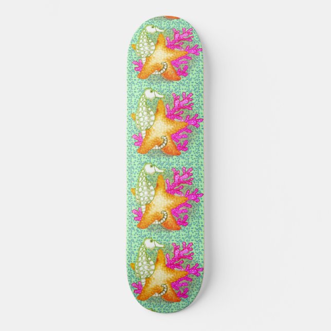 Seepferdchen Seestern Skateboard (Vorderseite)