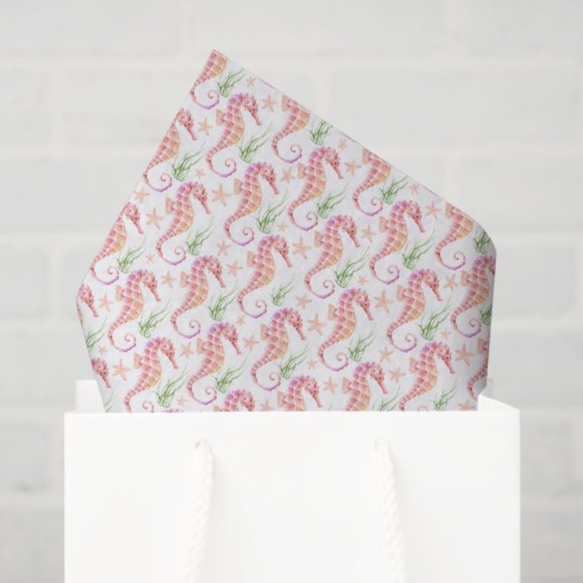 Seepferdchen Taschentücher Seidenpapier (Geschenk Tasche)