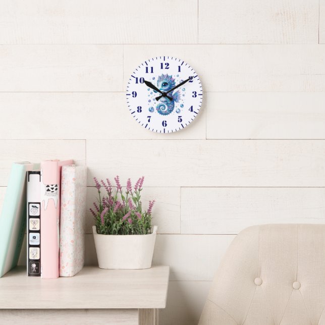 Seepferdchen Wanduhr (Lesesaal)