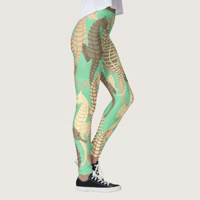 Seepferde auf tadellosem Grün - Leggings (Rechts)