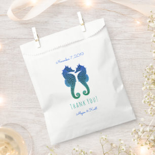 Seepferde Blue Green Beach Hochzeit Gefallen Geschenktütchen