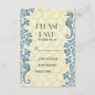 Seepferde Hochzeit am Strand UAWG RSVP Karte